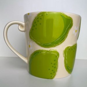 Starbucks Collection 2006 Green Lime Daisy Raised Design Ceramic Mug Grande 16oz